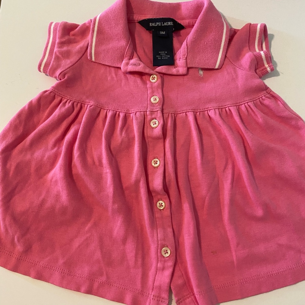 Ralph Lauren Pink Button Down Girls Dress